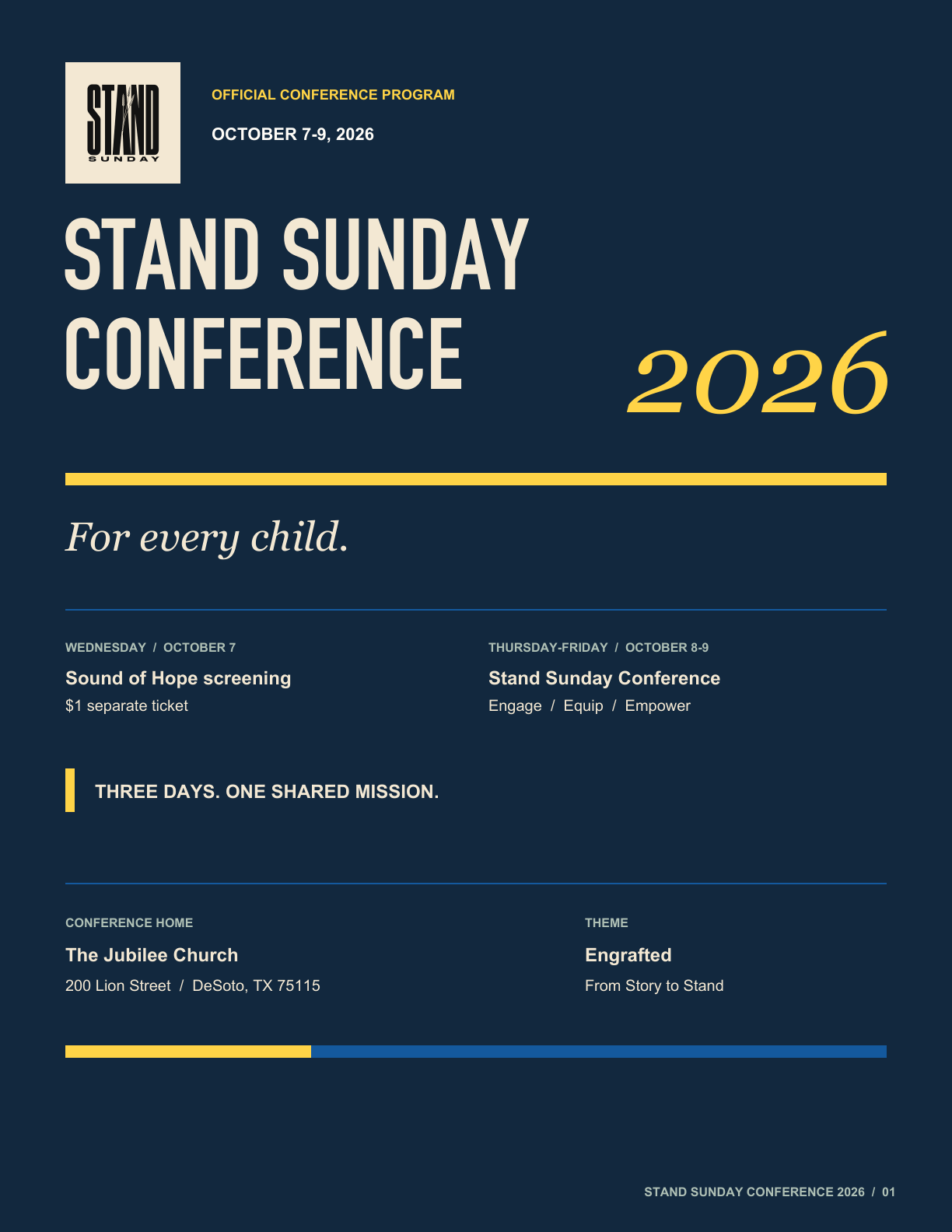 Stand Sunday Conference 2026 program cover